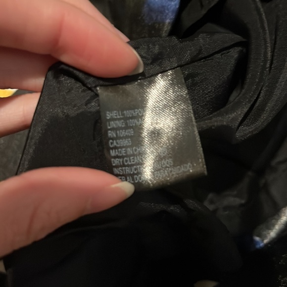 TAHARI Arthur S. Levine size 4 Dress Abstract Blue Black Yellow off white design - Picture 4 of 4